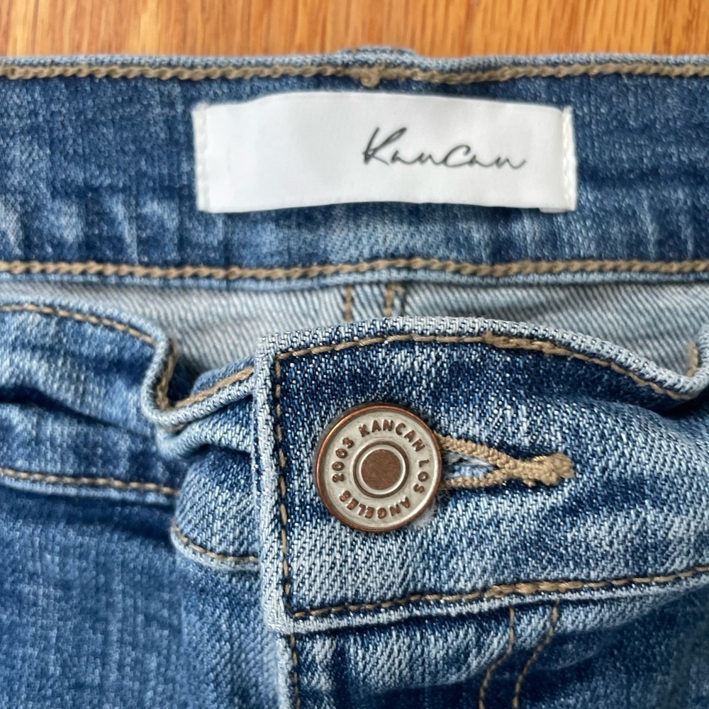 KanCan Blue Lightly Distressed Straight Jeans - Picture 3 of 8